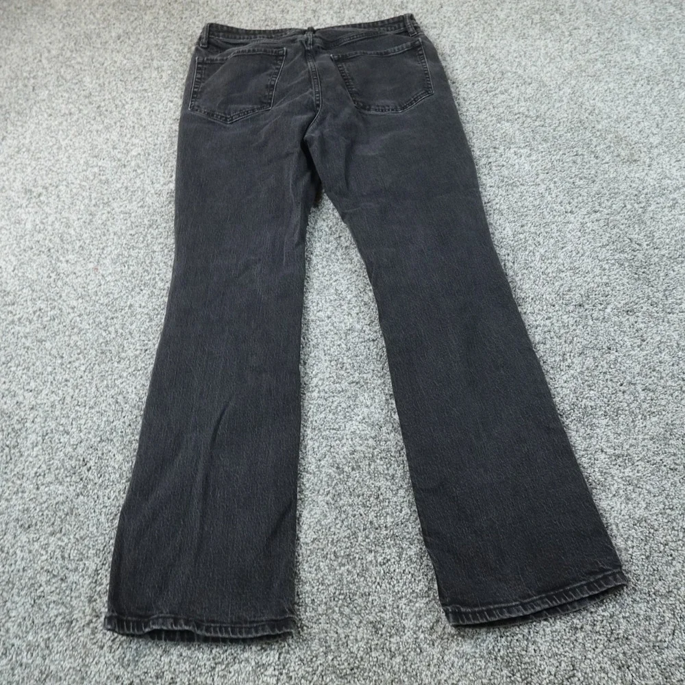 Old Navy Jeans Womens 12 Dark Black Denim Pants Kicker Boot Cut Extra High Rise
